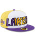 Фото #2 товара Men's White, Purple Los Angeles Lakers Back Half 9FIFTY Fitted Hat