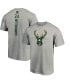 Фото #2 товара Men's Giannis Antetokounmpo Heathered Gray Milwaukee Bucks Playmaker Name and Number Team T-shirt