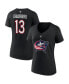 Фото #1 товара Women's Johnny Gaudreau Black Columbus Blue Jackets Special Edition 2.0 Name and Number V-Neck T-shirt