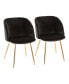Фото #17 товара Fran Chair in Gold Metal and Velvet Set of 2