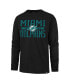 Фото #3 товара Men's Black Distressed Miami Dolphins Wide Out Franklin Long Sleeve T-shirt