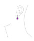 ფოტო #2 პროდუქტის 7CT Style Halo Simulated Purple Amethyst Cubic Zirconia CZ Dangle Drop Teardrop Screw Back Clip On Earrings Prom Bridesmaid Wedding Rhodium Plated