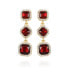 ფოტო #1 პროდუქტის Gold-Tone Dark Red Glass Stone Drop Earrings