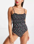 Фото #3 товара The Frolic Gianna shirred swimsuit in black floral