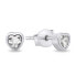 Delicate silver earrings with zircons Hearts EA599W