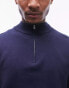 Topman essentials 1/4 zip in navy