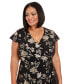 ფოტო #4 პროდუქტის Plus Size Foil-Print Surplice V-Neck Dress