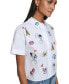 ფოტო #4 პროდუქტის Women's Embroidered Motif Button-Front Top