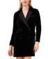 Фото #3 товара Women's Velvet Blazer Mini Dress