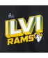 Фото #5 товара Women's Black Los Angeles Rams Super Bowl LVI Bound Tilted Roster V-Neck T-shirt