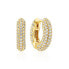 Sparkling gold-plated rings with Carrara zircons SJ-E247-CZ-YG