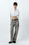 Cropped gabardine shirt