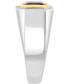 EFFY® Men's Garnet (4-1/10 ct. t.w.) & Diamond (1/6 ct. t.w.) Ring in Sterling Silver & 14k Gold-Plate