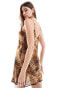 Miss Selfridge chiffon strappy mini slip dress in animal print