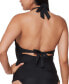 Bar Iii Plunging 285941 Women's Halter Tankini Top, Swimsuit, Size Medium