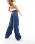 Love Moschino panelled high waisted wide leg jeans in blue