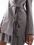 COLLUSION tie front blazer co-ord in grey 34 - фото #7