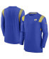 Фото #1 товара Men's Royal Los Angeles Rams Sideline Tonal Logo Performance Player Long Sleeve T-shirt