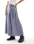 Фото #4 товара COLLUSION maxi kilt skirt in blue skater check