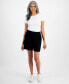 ფოტო #1 პროდუქტის Petite Mid Rise Pull-On Shorts, Created for Macy's