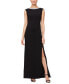 Women's Embellished-Neck Side-Slit Gown