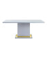 Gaines Dining Table, Gray High Gloss Finish