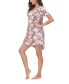 Фото #3 товара Women's Printed Short Sleeve Sleep Dress Nightgown