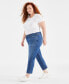 Фото #2 товара Plus Size Mid-Rise Girlfriend Jeans, Created for Macy's