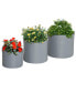Фото #1 товара 3-Pack Outdoor Planter Set, MgO Flower Pots with Drainage Holes, Outdoor Ready & Stackable for Indoor, Entryway, Patio, Yard, Garden