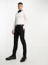 ASOS DESIGN Premium slim fit sateen shirt with wing collar in white