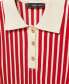 Фото #3 товара Women's Striped Polo-Neck Sweater