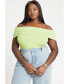 ფოტო #2 პროდუქტის Plus Size Off The Shoulder Fitted Top