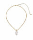 Фото #1 товара Baroque Cultured Freshwater Pearl Pendant 18K Gold-Plated Snake Chain Necklace