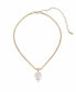 ფოტო #1 პროდუქტის Baroque Cultured Freshwater Pearl Pendant 18K Gold-Plated Snake Chain Necklace