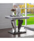 Satinka End Table, Light Gray Printed Faux Marble & Mirrored Silver Finish