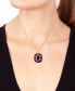 ფოტო #2 პროდუქტის EFFY® Rhodolite (7-1/5 ct. t.w.) & Diamond (1/6 ct. t.w.) Halo 18" Pendant Necklace in 14k Rose Gold