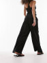 Topshop co-ord casual textured beach trouser in black