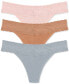Фото #1 товара Bliss Perfection Lace-Trim Thong 3-Pack 750092MP