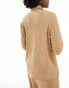 Vero Moda Tall textured jersey shirt co-ord in beige ТАНИН, S - фото #8