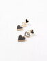 Фото #2 товара True Decadence heart drop earrings In black and gold