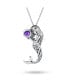 Фото #1 товара Nautical Translucent Color Changing CZ Celtic Knot Siren and Sprite of the SeaAtargatis Mermaid Pendant Necklace For Women Sterling Silver