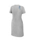 Фото #2 товара Women's Heather Gray Los Angeles Dodgers Plus Size Knotted T-shirt Dress