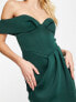 Фото #3 товара ASOS DESIGN Tall off shoulder corset midi dress in forest green