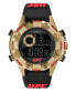 ფოტო #1 პროდუქტის UFC Men's Kick Digital Black Polyurethane Watch, 49mm