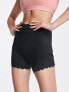 South Beach – Leggings-Shorts aus schwarzem Polyester mit Bogenkanten
