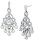 Cultured Freshwater Pearl (4-4-1/2mm) & Cubic Zirconia Chandelier Drop Earrings in Sterling Silver