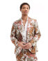 Twisted tailor bold floral jacquard suit jacket in multi