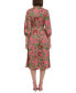 ფოტო #2 პროდუქტის Women's Printed 3/4-Sleeve Midi Dress