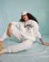Фото #2 товара Miss Selfridge oversized graphic print Los Angeles hoodie co-ord in ivory