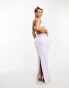 Naked Wardrobe satin maxi skirt co-ord in lilac